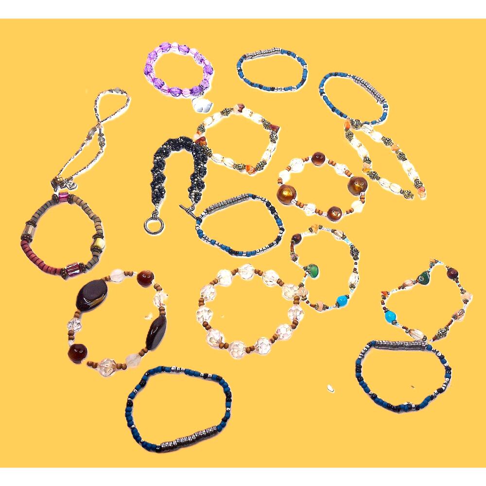 Boho Beaded Bracelet Assorted Lot Of 16